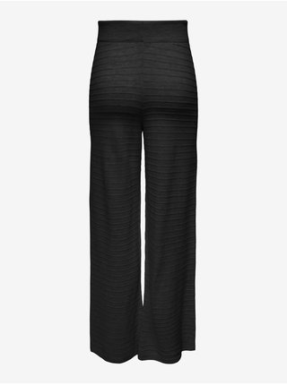 Černé dámské žebrované široké kalhoty ONLY Cata