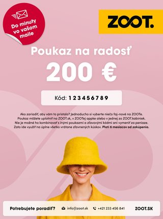 Elektronický poukaz na niečo zo ZOOTu v hodnote 200 €