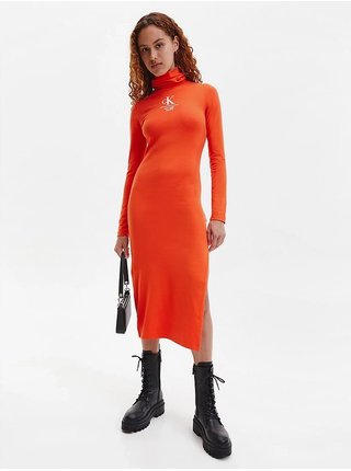 Šaty na denné nosenie pre ženy Calvin Klein Jeans - oranžová