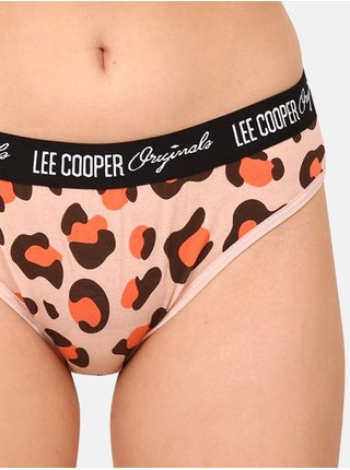 Sada tří dámských kalhotek v hořčicové, oranžové, černé a bílé barvě se zvířecím vzorem Lee Cooper 