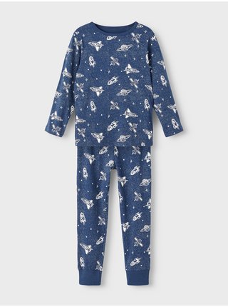 Tmavě modré klučičí vzorované pyžamo name it Night Set