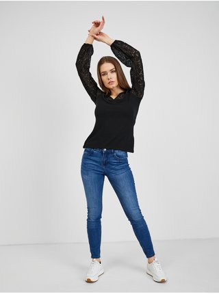 Tričká s dlhým rukávom pre ženy ORSAY - čierna