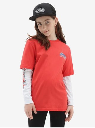 Bílo-červené dětské tričko VANS