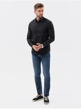 Černá pánská formální košile Ombre Clothing K642 