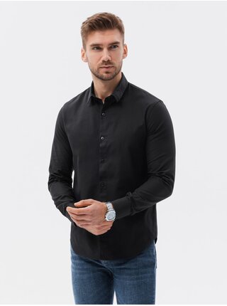 Černá pánská formální košile Ombre Clothing K642 