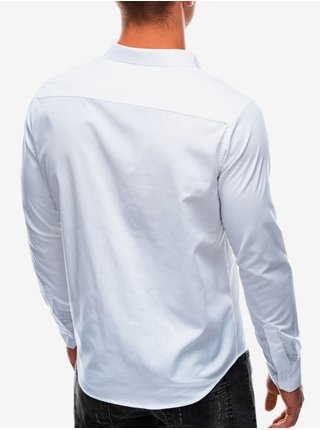 Bílá pánská košile s dlouhým rukávem Ombre Clothing K513  