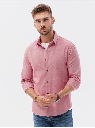 Růžová pánská košile Ombre Clothing K642 