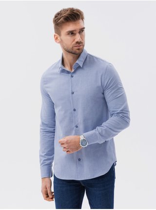 Modrá pánská formální košile Ombre Clothing K642 