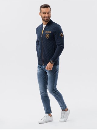 Tmavě modrá pánská mikina Ombre Clothing B1422 