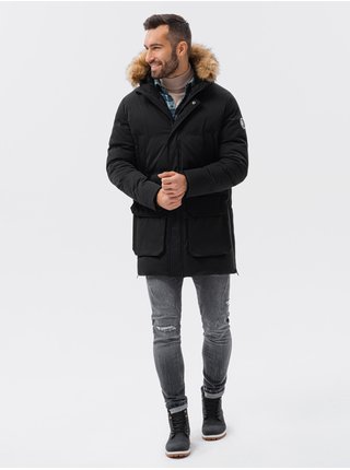 Zimné bundy pre mužov Ombre Clothing - čierna