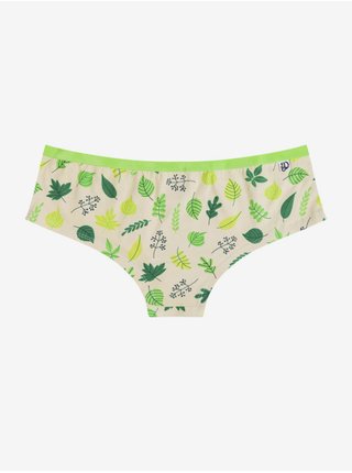 Krémovo-zelené dámské veselé kalhotky Dedoles Lesní chata 