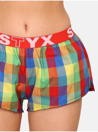 Červeno-zelené dámské kostkované trenýrky na spaní Styx