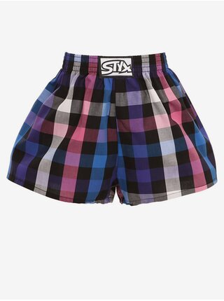 Černo-fialové klučičí kostkované trenýrky Styx 
