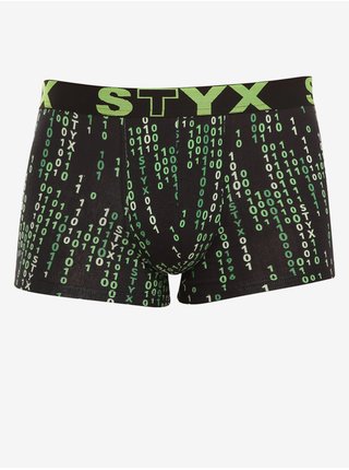 Zeleno-černé pánské vzorované boxerky Styx art Kód