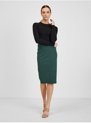 Tmavě zelená dámská vzorovaná sukně ORSAY 
