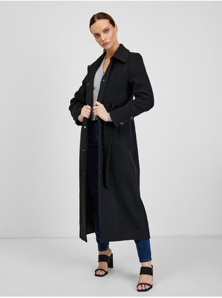 Černý dámský zimní kabát s příměsí vlny ORSAY 