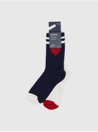 Sada dvou párů dámských ponožek v bílé a tmavě modré barvě GAP 