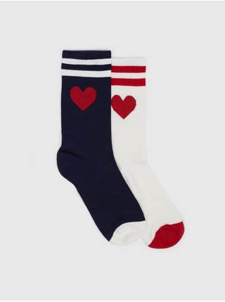 Sada dvou párů dámských ponožek v bílé a tmavě modré barvě GAP 
