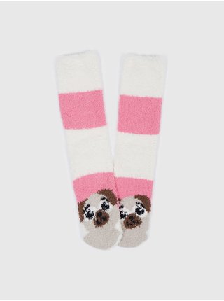 Bílo-růžové dámské pruhované ponožky GAP  
