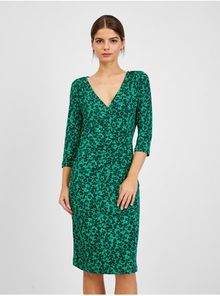 Černo-zelené dámské květované šaty ORSAY   