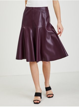 Vínová dámská koženková sukně ORSAY