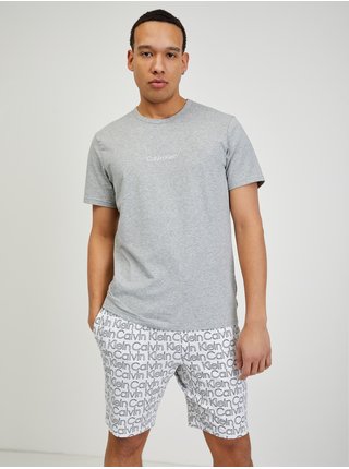 Pyžamá pre mužov Calvin Klein Underwear - sivá, biela