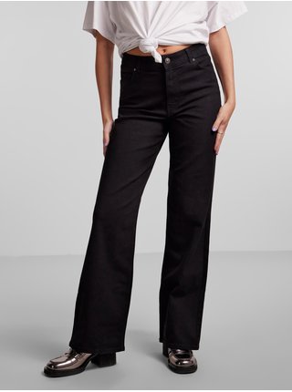 Černé dámské široké džíny Pieces Peggy