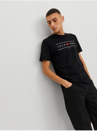 Tričká s krátkym rukávom pre mužov Jack & Jones - čierna
