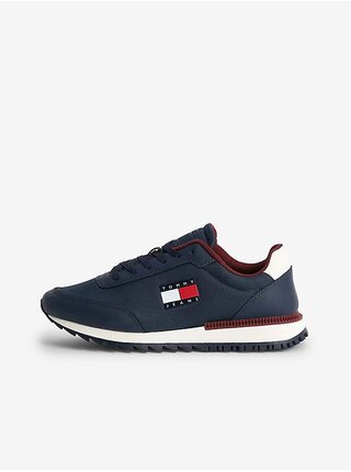 Tmavě modré pánské tenisky s koženými detaily Tommy Jeans