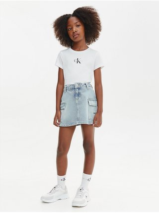 Bílé holčičí tričko Calvin Klein Jeans