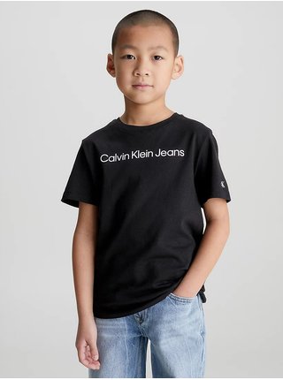 Sada dvou klučičích triček v bílé a černé barvě Calvin Klein Jeans