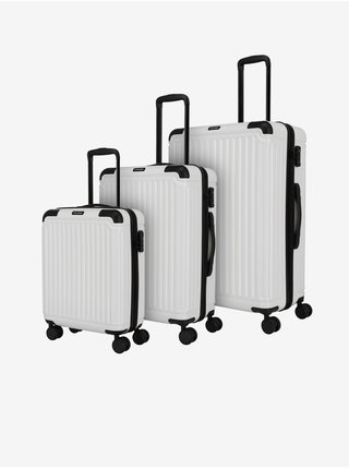 Sada tří cestovních kufrů v bílé barvě Travelite Cruise 4w S,M,L  