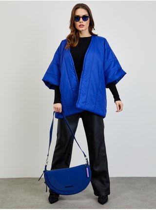 Modrá dámska prešívaná bunda so zaväzovaním Simpo Cloud
