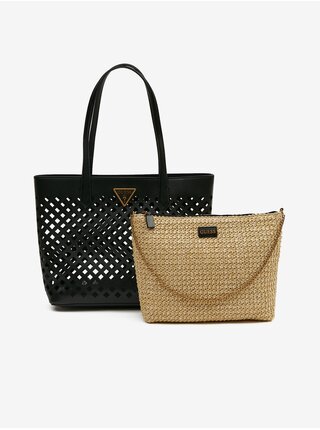 Černý dámský vzorovaný shopper 2v1 Guess Aqua Tote