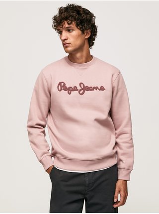 Růžová pánská mikina Pepe Jeans Ryan Crew