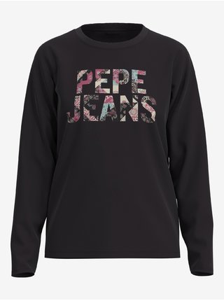 Tričká s dlhým rukávom pre ženy Pepe Jeans - čierna
