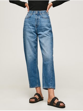 Modré dámské zkrácené široké džíny Pepe Jeans Addison
