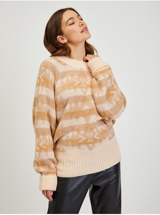 Béžový dámský vzorovaný svetr s příměsí vlny Rip Curl