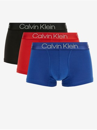 Sada tří pánských boxerek v modré, červené a černé barvě Calvin Klein Underwear
