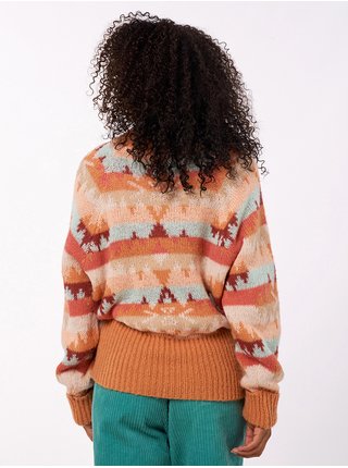 Béžovo-oranžový dámský vzorovaný svetr s příměsí vlny Rip Curl