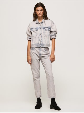Modro-bílá dámská oversize džínová bunda Pepe Jeans Turner Rose