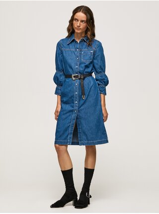 Modré dámské džínové košilové šaty Pepe Jeans Elodie