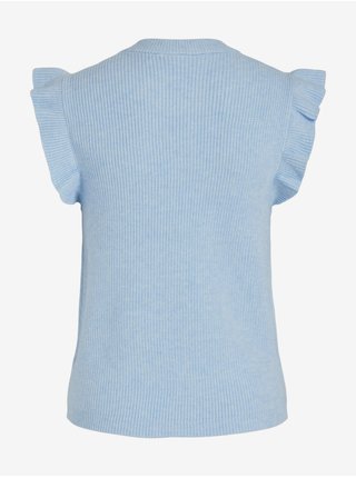 Světle modré dámské žebrované tričko VILA Ril