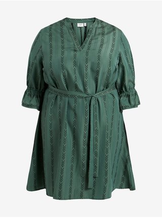 Tmavě zelené dámské vzorované šaty VILA Etna