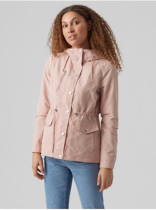 Růžová dámská parka s kapucí VERO MODA Pernillefie