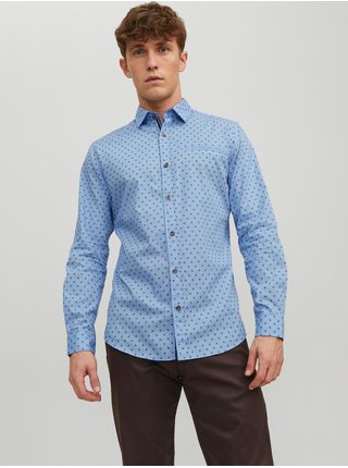 Modrá pánská vzorovaná košile Jack & Jones Trekota