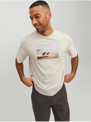 Tričká s krátkym rukávom pre mužov Jack & Jones - béžová