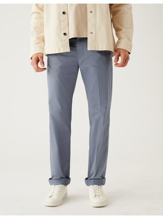 Modré pánské lehké chino kalhoty Marks & Spencer  