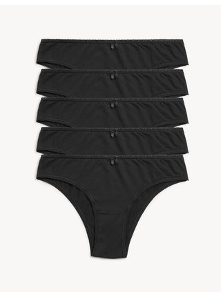 Sada pěti dámských kalhotek v černé barvě Marks & Spencer 