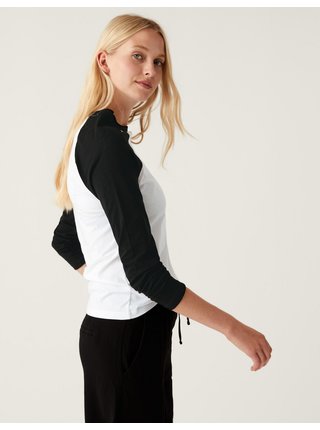 Černo-bílé dámské bavlněné tričko Marks & Spencer 